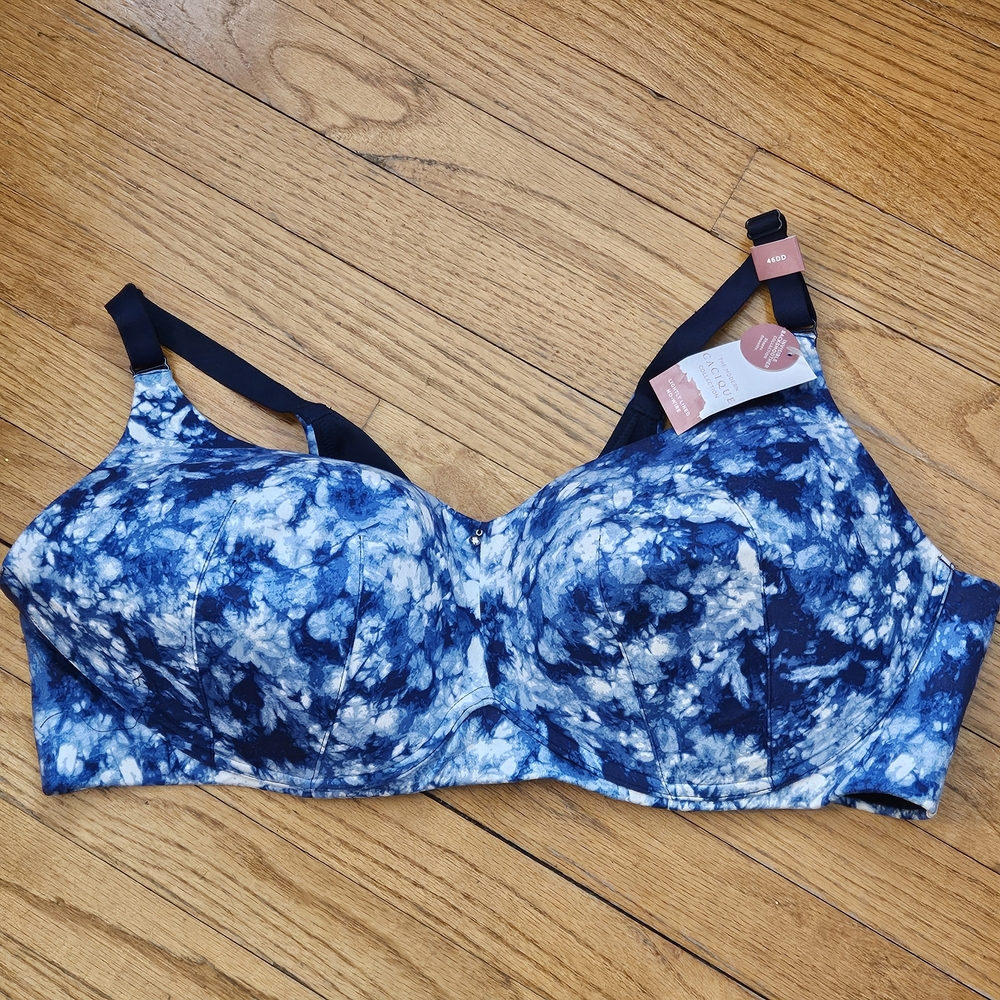Cacique Blue and White Bra